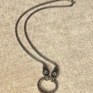 Sterling and Marcasite, loop closure necklace